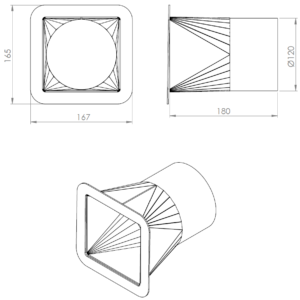 Radialgebläse Ventilator 1950m³+ Drehzahlregler + 4-eck Flansch +5m Aluflexrohr
