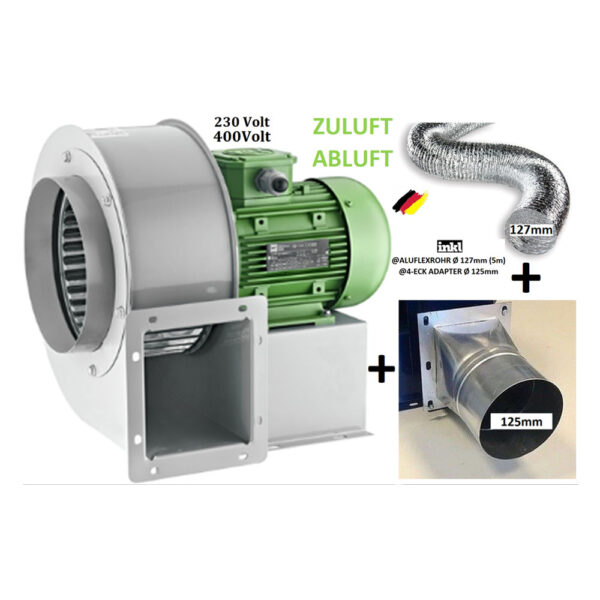 Lüftungs-Rohr-System Alu Edelstahl Axial Radial Ventilator Kaminaufsatz Lüfter 