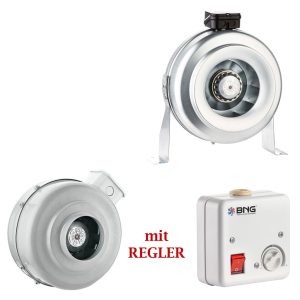 Rohrlüfter Axial 100 125 150 160 200 250 315mm Zuluft Abluft + Regler