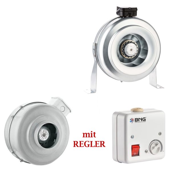 Rohrlüfter Axial 100 125 150 160 200 250 315mm Zuluft Abluft + Regler