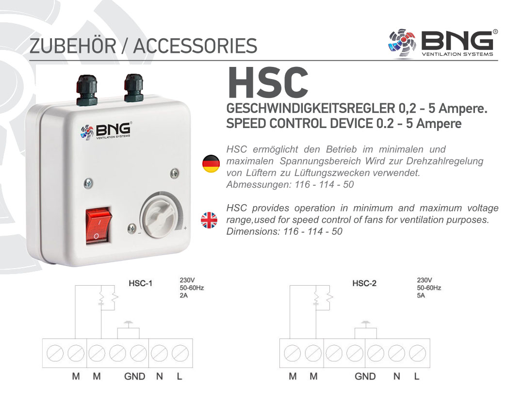 Drehzahlregler 230v motor -BNG VANTILATION SYSTEMS