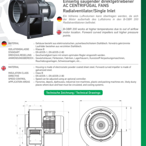 230V 400V Radialgebläse TURBO Zentrifugal Radialventilator Radiallüfter 1800m³h