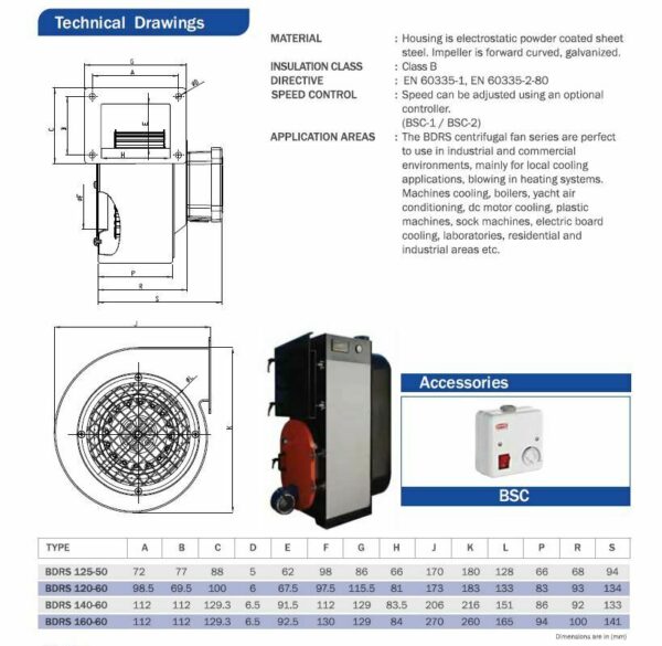 Radialgebläse Radiallüfter Radialventilator Schnecken 600m³h div, Größen+ Regler