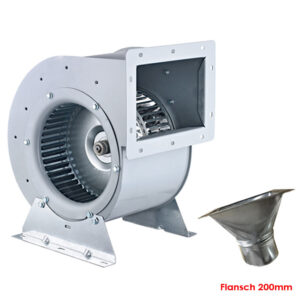 Gastro Airbox Radialventilator Gebläse Axial Radialgebläse 2200m³ Drehzahlregler Rundflansch Adapter 4-eck flansch 200mm