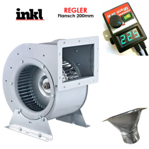 Gastro Airbox Radialventilator Gebläse Axial Radialgebläse 2200m³ Drehzahlregler Rundflansch Adapter regler flansch 200