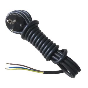 Alternative view of Anschlussleitung Zuleitung Stecker Netzkabel Stromkabel 3-polig 1.00mm / 1.5mm Schwarz