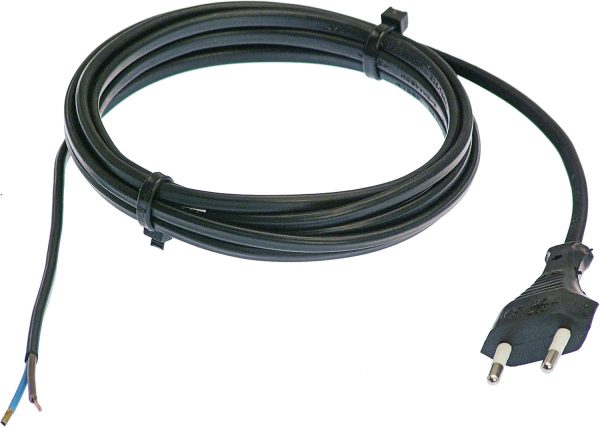 Anschlussleitung Zuleitung Euro-Stecker Netzkabel Stromkabel 2-polig Schwarz – Bild 2