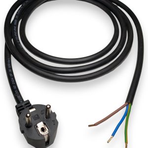 Anschlussleitung Zuleitung Stecker Netzkabel Stromkabel 3-polig 1.00mm / 1.5mm Schwarz